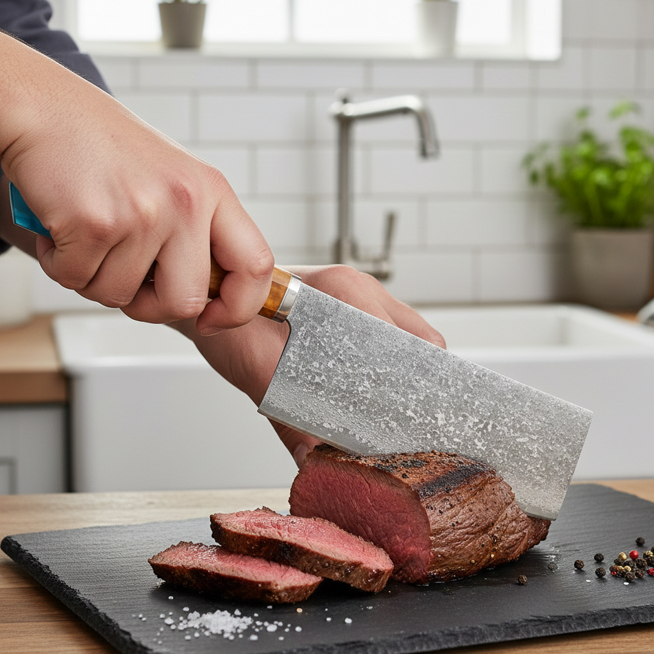 Couteau Japonais Cleaver - Acier Damas - Kinoto