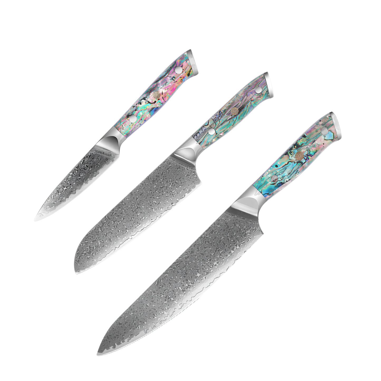 Set de 3 Couteaux Japonais - Corail