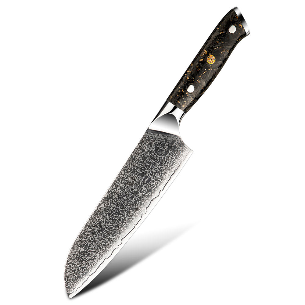 Couteau Japonais Santoku - Acier Damas - Kurokin