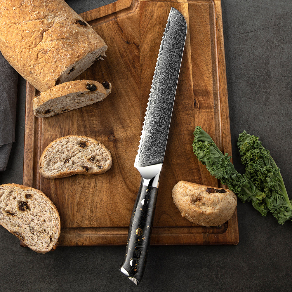 Couteau Japonais à pain - Acier Damas - Kurokin