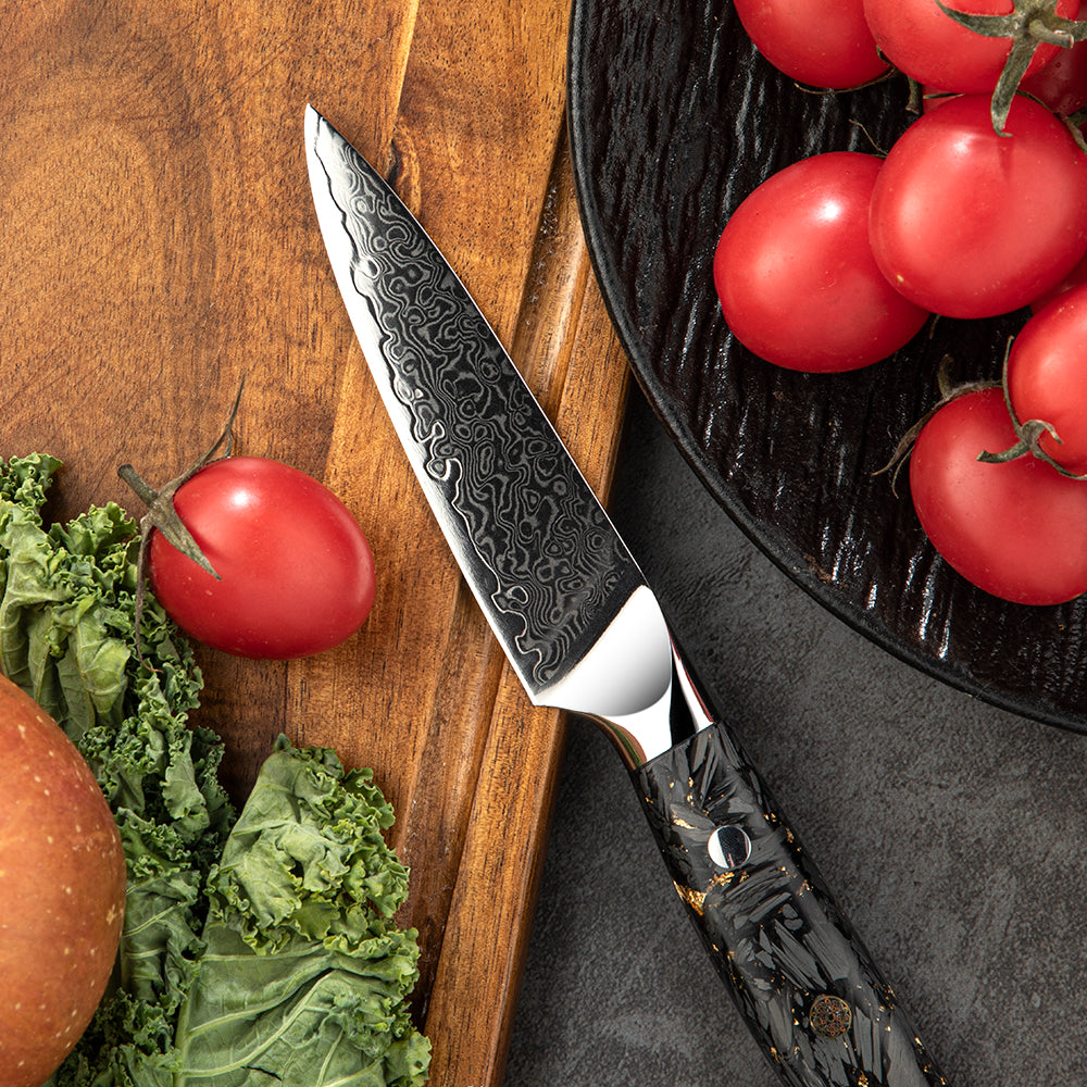 Couteau Japonais à éplucher - Acier Damas - Kurokin