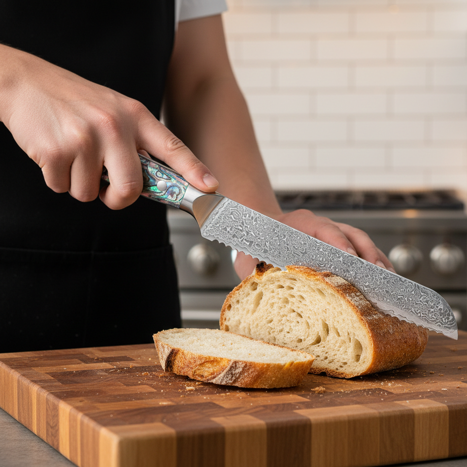 Couteau Japonais à Pain - Corail