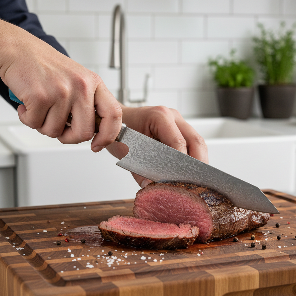 Couteau Japonais Kiritsuke - Acier Damas - Kinoto