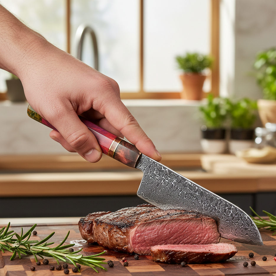 Couteau Japonais Santoku - Acier VG10 - Marushi